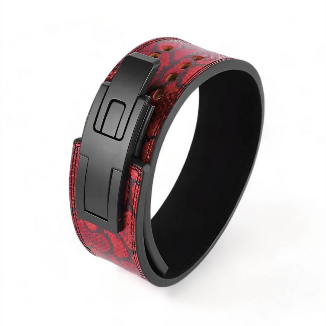 Ruby Red Lever Belt.