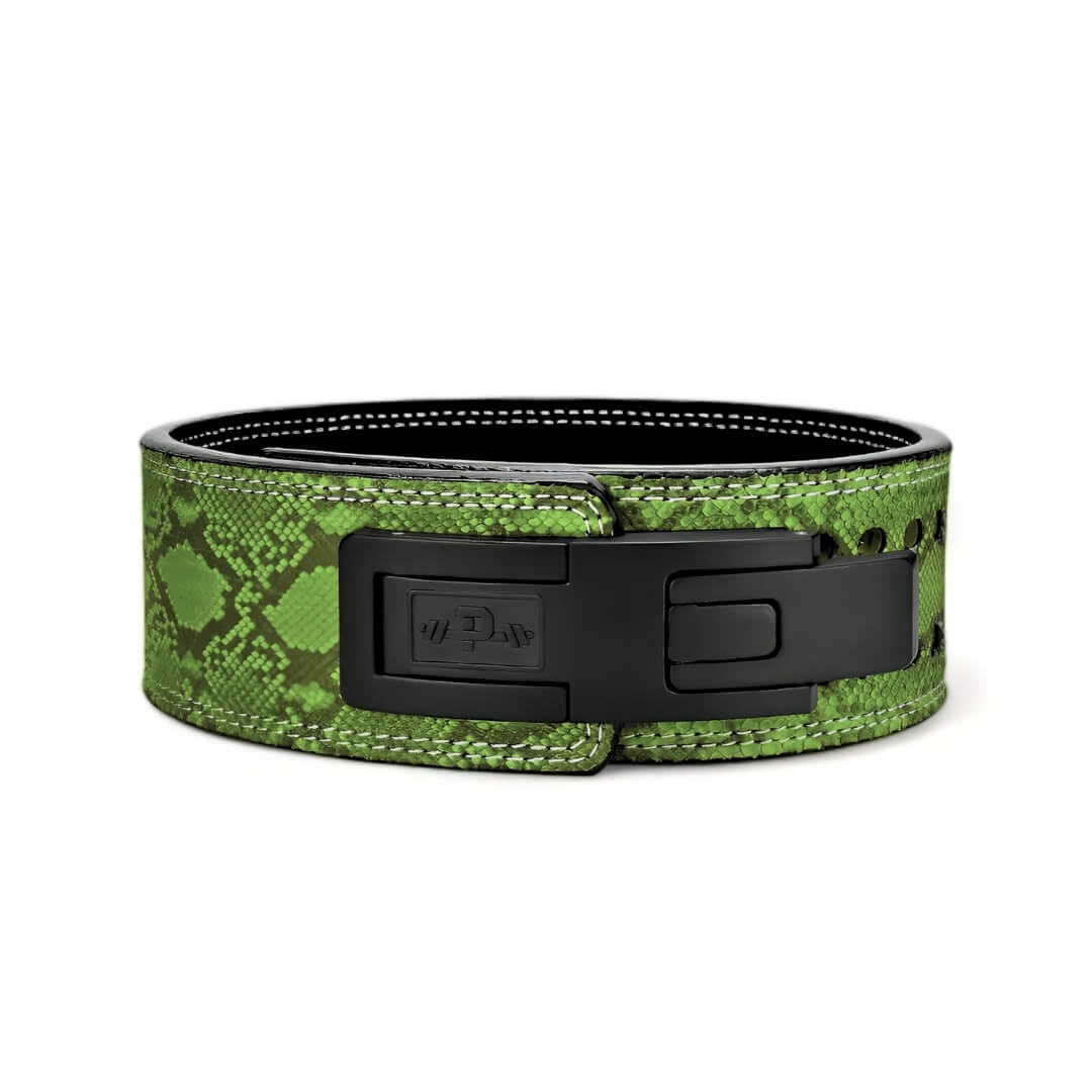 Forest Green Lever Belt. Weightlifting belt with snake like scale offering a premium powerlifting gear