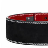 Close up of black suede exterior.