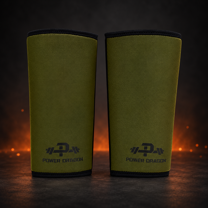 7mm knee sleeves. Designed for powerlifting, squats, and deadlifts. High-grade neoprene for durability, comfort, and injury prevention