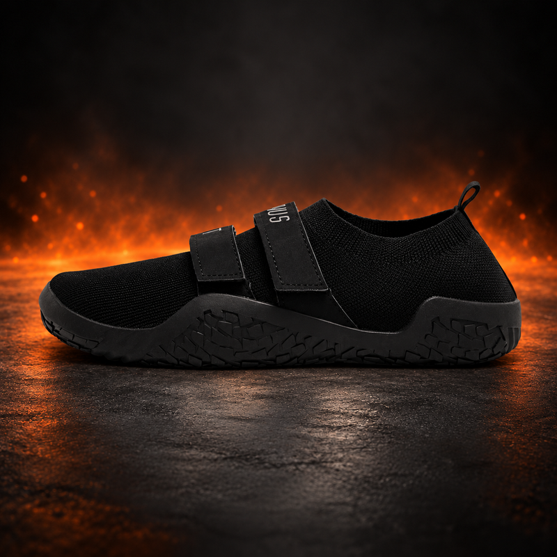 Black Deadlift Slippers: Lightweight, non-slip design with ankle support and breathable materials. Ideal for powerlifting movements. Experience unmatched stability and comfort on the deadlift platform.