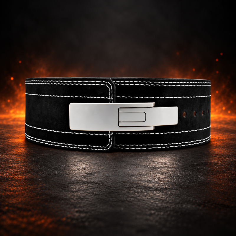 Main image of Naga Black - 10mm Suede Lever Weightlifting Belt For Powerlifting. USAPL compliant