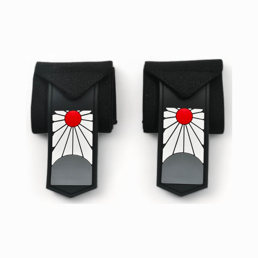 Showcasing Hanafuda Anime Wrist Wraps. Perfect for weightlifting, powerlifting, and strength training. Enjoy superior wrist stability and protection with 'Demon Slayer' flair. Ideal gym gift for anime fans and fitness lovers.