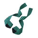 Alternate view of checkered Ichimatsu pattern for Demon Slayer lifting straps, perfect for powerlifting and weightlifting