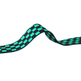 flat view of iconic checkered Ichimatsu pattern for Demon Slayer lifting straps, perfect for powerlifting and weightlifting