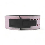 Main image for Pink Frost. Pink leather weightlifting belt. USAPL Approved lever belt for powerlifting