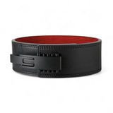 Side view for Khan Lever Belt (Black) | Leather weightlifting belt | USAPL & USPA Approved