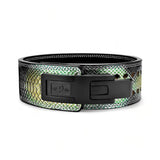 Cow Print Lever Belt. Weightlifting belt with snake like scale offering a premium powerlifting gear