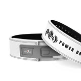 Close up for white leather weightlifting belt