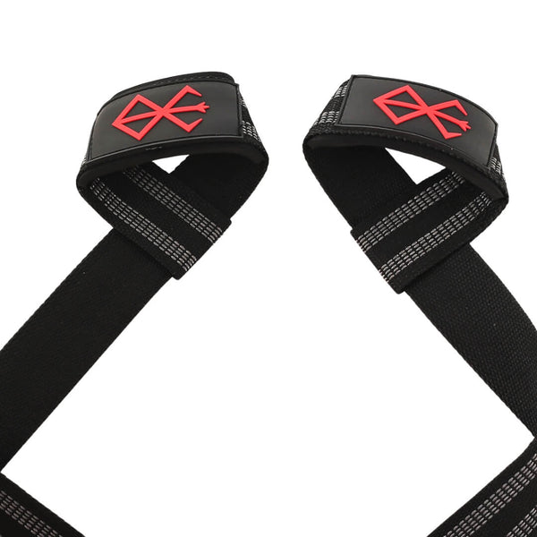 Showcasing Closed up look for Berserk XTRA-STIFF Lifting Straps! Designed for serious lifters, these straps provide superior support and durability.