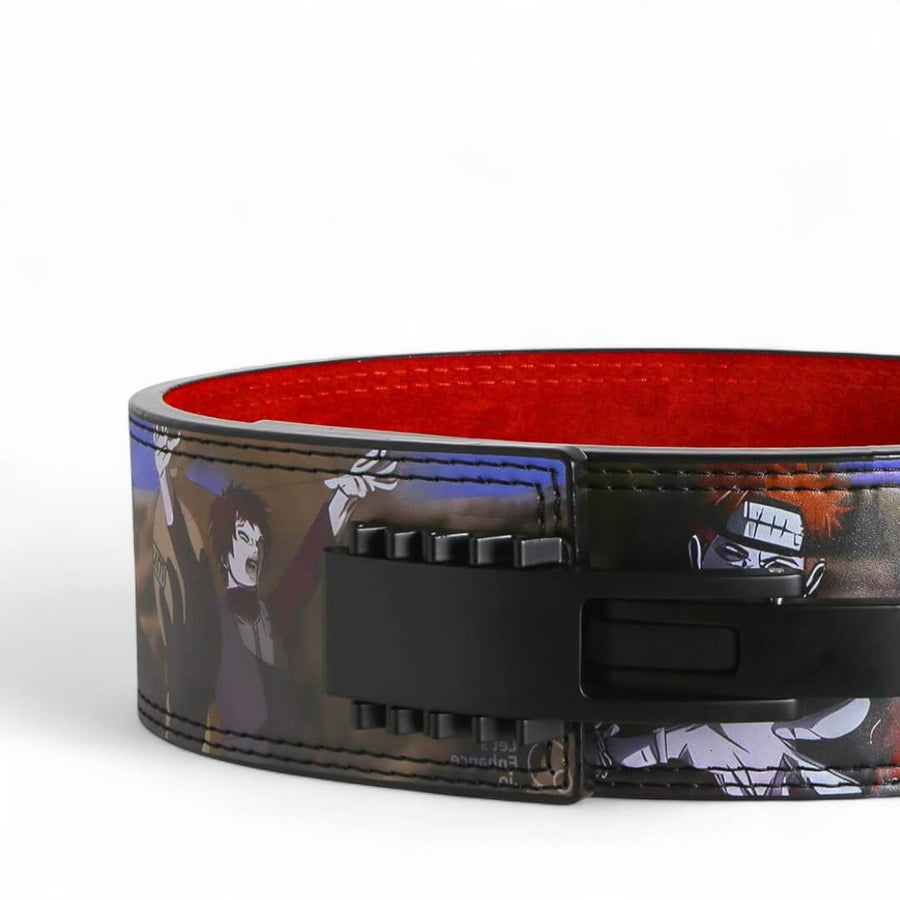 Closed up view of Naruto Powerlifting Belt | Akinci Strength