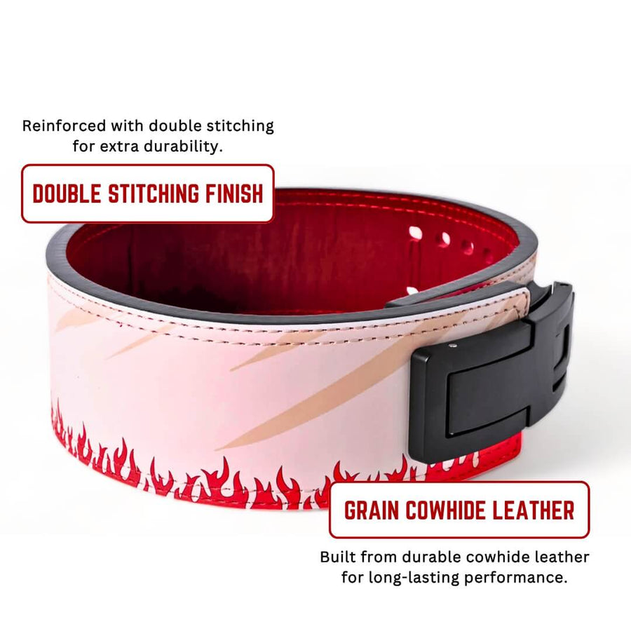 Showcasing Hokage lifting belt | Anime lifting belt with leather with double stitching