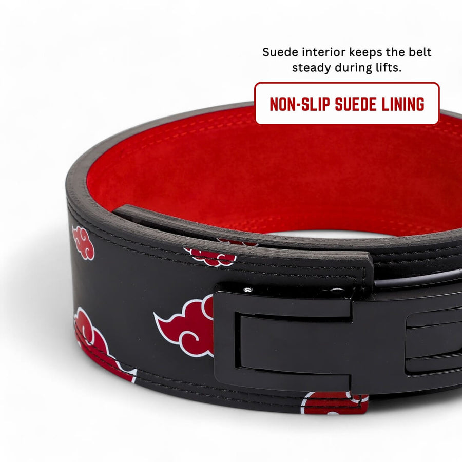 Showcasing Akatsuki lifting belt | Anime lifting belt has suede inner lining prevents slipping