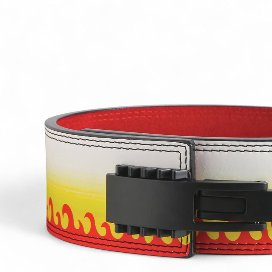Close up for Flame Hashira Anime Lever Belt | Demon Slayer Powerlifting Belt