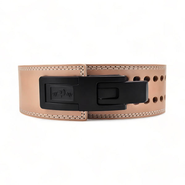 Main image for Sandstorm Lever Belt. Tan leather weightlifting belt for powerlifting. USAPL approved.