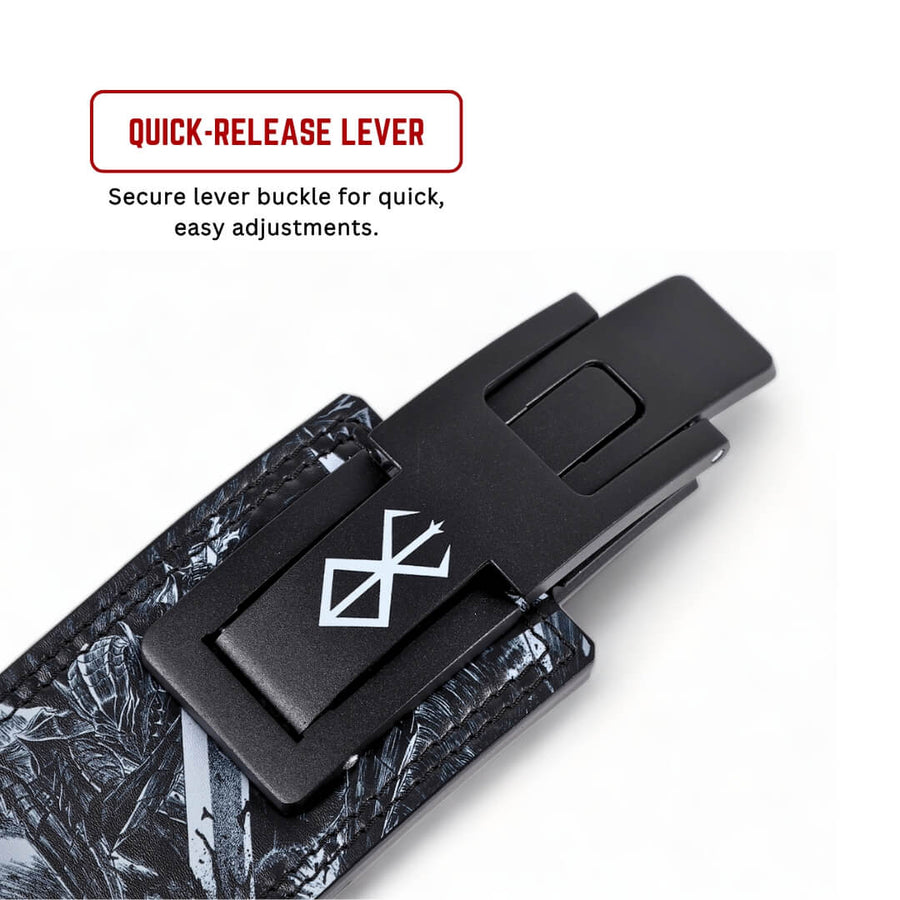 Showcasing Berserk lifting belt | Anime lifting belt with lever buckles are adjustable