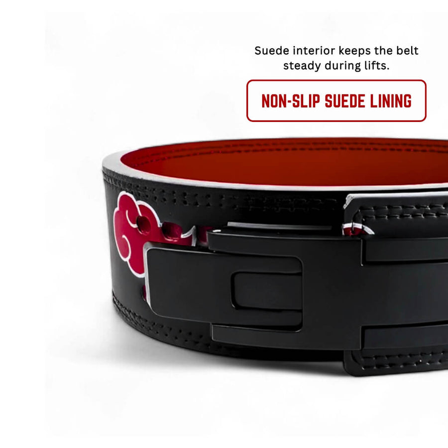 Showcasing Akatsuki lifting belt | Anime lifting belt has suede inner lining prevents slipping
