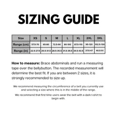  SIZING GUIDE FOR POWERLIFTING BELT