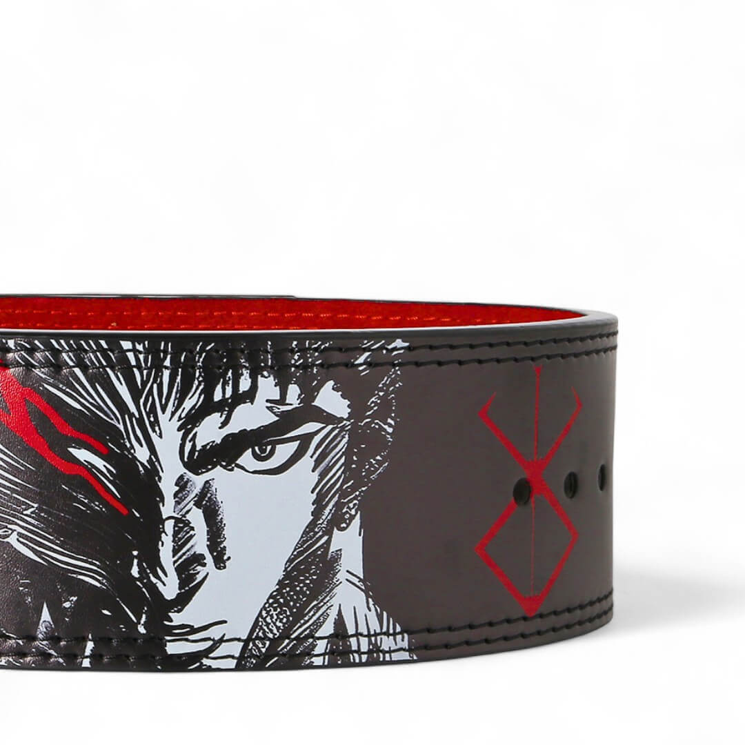 Close up for Berserk powerlifting belt from the back
