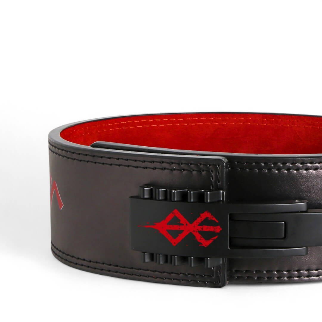 Close up view of Berserk lifting belt from the front