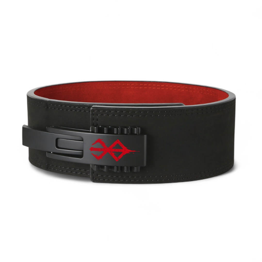Side image of Berserk lever powerlifting belt on display | Akinci Strength