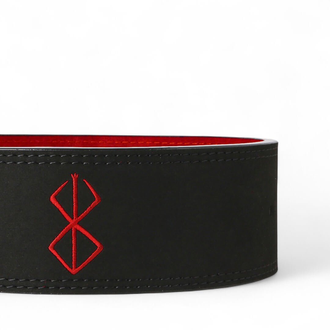 Closed up view of Berserk anime lifting belt