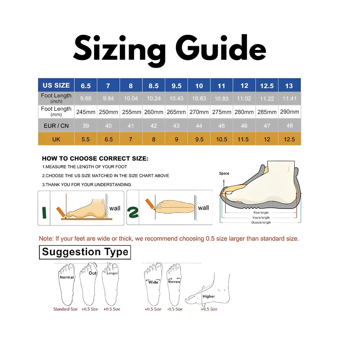 Sizing Guide for Gen 1 Sumo Deadlift Slippers: ightweight, non-slip design with ankle support and breathable materials. Ideal for powerlifting movements. Experience unmatched stability and comfort on the deadlift platform. 