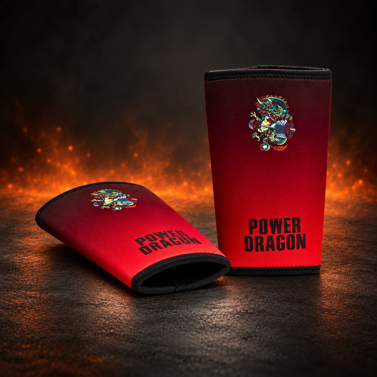 Power Dragon's 7mm knee sleeves. Designed for powerlifting, squats, and deadlifts. High-grade neoprene for durability, comfort, and injury prevention.