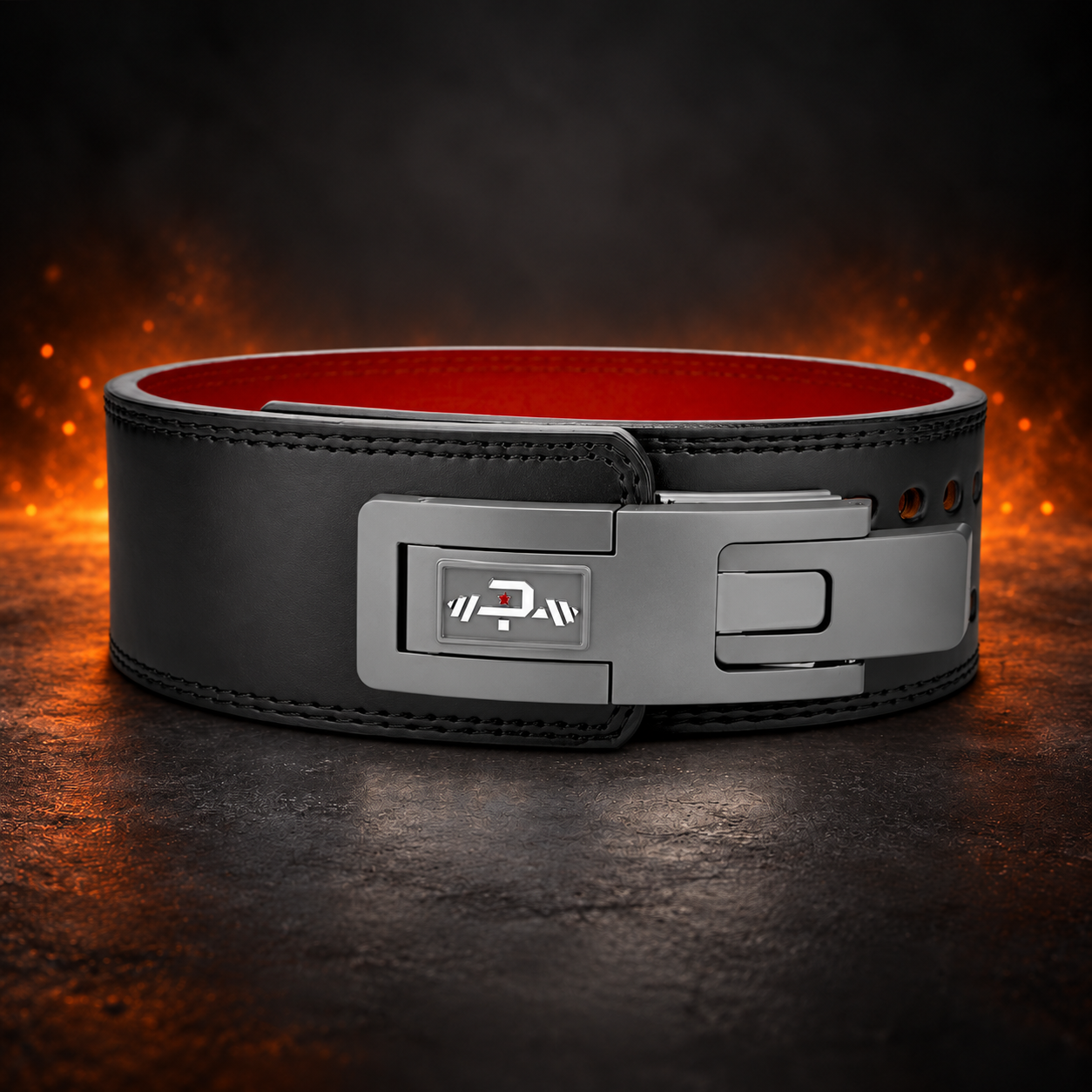 Main image for Gray lever leather 13mm weightlifting belt for powerlifting