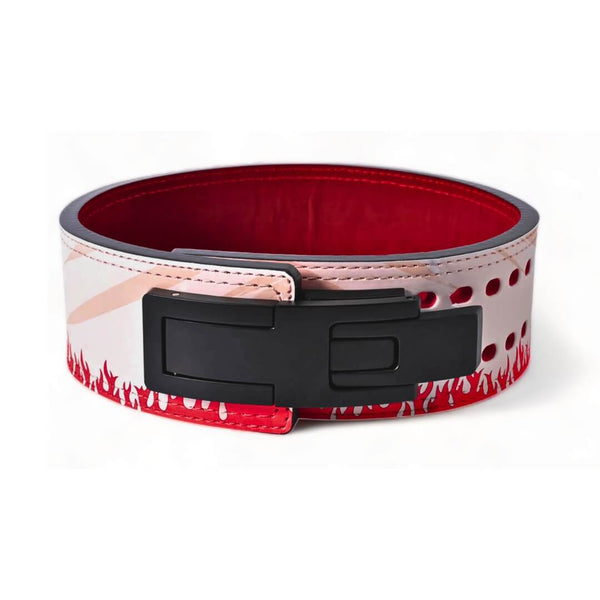 2nd image of Hokage Litfting Belt | Naruto lifting belts featuring bold red flame design and durable construction, it's ideal for powerlifters and anime enthusiasts.