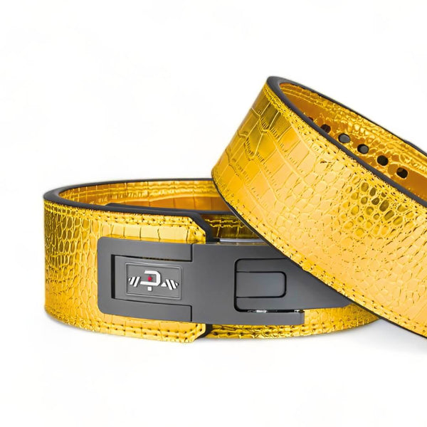 Main image of premium snake skin leather weightlifting belt. Lever belt for powerlifting