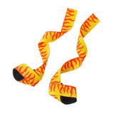 iconic flaming pattern for Demon Slayer lifting straps, perfect for powerlifting and weightlifting