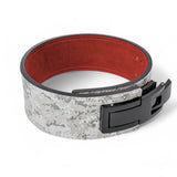 5th image of urban camo Weightlifting Belts on display with black lever buckle | Powerlifting belt featuring adjustable lever buckle. 