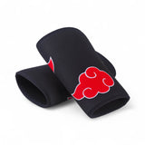 Anime Knee Sleeves with akatsuki pattern on display | Anime Powerlifting Gear
