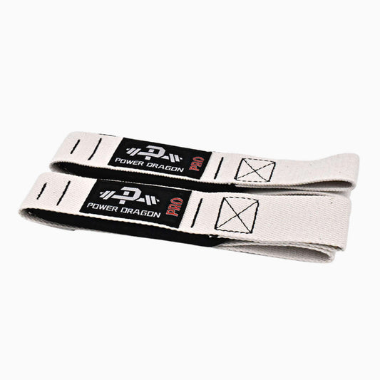 POWER DRAGON - "WEIGHTLIFTING STRAPS" [WHITE] - DRAGON SERIES - Akinci Strength